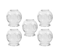 HEALEEP 5 Pcs Glass Cupping Set for Massage Therapy with Pump, Thick Sturdy Glass Cups for Muscle Relaxation, Suitable for Home Use, Traditional Chinese Vacuum Cupping Therapy