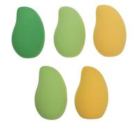 HEALEEP 5 Pcs Mango Shape Powder Applicators Stylish Unique Sponge Comfortable Hand Feel Strong Grasping Power Assorted Color for Makeup Use Random Color