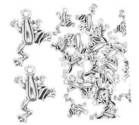 HEALEEP 50pcs Antique Alloy Frog Pendant Charms for Diy Jewelry Making Lightweight Metal Frog Necklace Pendants for Bracelets and Craft Projects