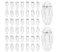 HEALEEP 50pcs Clip Single Prong Hairpin Blanks Unfinished Plastic Snap Barrettes for Handmade Hair Accessories Crafts DIY