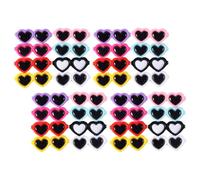 HEALEEP 50pcs Mixed Color Heart-shaped Resin Sunglasses Charms DIY Phone Cover Accessories Craft Decorations for Handmade Case Ornaments Random Color
