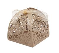 HEALEEP 50pcs Rose Hollow Candy Box with Elegant Hollow out Design, Paper Material, Easy to Install Sugar Boxes for Wedding and Other Occasions