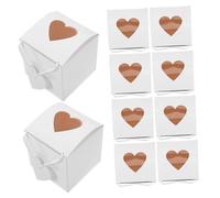 HEALEEP 50pcs White Heart Shaped Wedding Candy Boxes Paper Gift Packaging Bags for Valentines Bridesmaid Party Favor Treats and Snacks Storage
