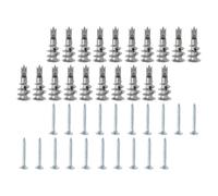 HEALEEP 50pcs Zinc Alloy Multipurpose Self-drilling Screw Fixings with Expansion Anchors 13x32mm and 4.5x35mm Screws for Wall Mounting and DIY Home Improvement
