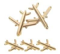HEALEEP 5pcs Airplane Brooch Pins Metal Aircraft Lapel Badge for Women Aviation Jewelry Travel Party Favors for Backpack Shirt Suit Flight Attendant