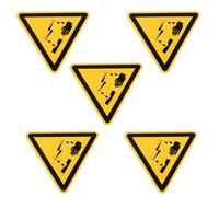HEALEEP 5pcs Corrosion Warning Labels Self Adhesive Yellow Paper Stickers for Metal, Plastic, Wood, and Glass Equipment Instant Recognition Chemical Hazard Signs for Workplace Safety
