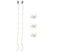 HEALEEP 5pcs Elegant Butterfly Hair Extension Clips with Artificial Pearl Chain, Easy to Operate Decorative Ponytail Holders for Dating and Anniversary Hairstyles
