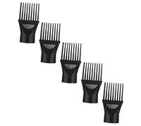 HEALEEP 5pcs Hair Dryer Nozzle Comb Attachment Plastic Reusable Black Concentrator Nozzle Increases Shine Hair Styling Tool