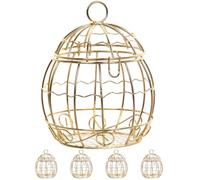 HEALEEP 5pcs Hollowed Iron Birdcage Candy Packaging Boxes High-grade Candy Storage Containers for Wedding Decoration Portable and Treat Holders with Smooth Surface and Romantic Design