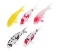 HEALEEP 5pcs Koi Fish Models Realistic Artificial Fish for Aquarium Decor Indoor Outdoor Ornaments for Home Enhancements