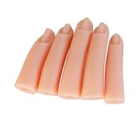 HEALEEP 5pcs Silicone Fake Nail Art Finger Models for Manicure Training with High Simulation and Lightweight Design for Nail Art Design Practice and Beginners