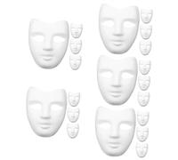 HEALEEP 5sets Paintable Blank Drama Masks DIY Paper Pulp Masks for Masquerade Birthday Parties and Special Events Unfinished Full Cover Design for Creative Decoration 4pcs*5