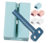 HEALEEP 6 Pcs Rolling Toothpaste Squeezer Dispensers for Bathroom Reusable PP Plastic Tube Holders with Rotating Handle Space-Saving Cream and Ointment Tube Rollers in Pink White and Blue