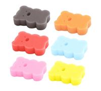 HEALEEP 6Pcs Bath Sponge Soft Cartoon Bear Shower Scrubbers for Gentle Cleansing Compact and Portable Bathing Supplies for Home and Travel