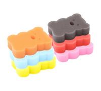 HEALEEP 6Pcs Cartoon Bath Sponges Lightweight Exfoliating Body Scrubber for Newborns Compact Soft Loofah Mixed Colors for Boys