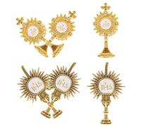 HEALEEP 6pcs Cross Lapel Pins Zinc Alloy Brooches Elegant Classic Religious Catholic Pins Versatile Matching Memorable Keepsake for First Communion and Sacrament Present Occasions