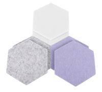 HEALEEP 6pcs Hexagon Felt Bulletin Boards Self-Adhesive Cork Memo Notice Boards Soundproof Felt Tiles for Wall Decor Photo Display in White, Silver Gray, and Water Gray for Office and Home