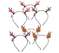 HEALEEP 6PCS LED Christmas Headband with Sequin Antlers Fun Party Hair Accessories for Women Lightweight Adorable Xmas Headpiece for Holiday Celebrations Festive Gatherings