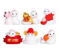 HEALEEP 6pcs Miniature Snake Figurines for Chinese Year Decor DIY Resin Ornaments for Gardens Homes and Offices Symbol of Fortune and Prosperity