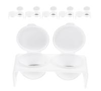 HEALEEP 6pcs Nail Art Pen Wash Cup Double Design Lid Acrylic Nail Brush Cleaner for Sequins Powder Essential Manicure Tool for Professional Use