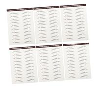 HEALEEP 6pcs Natural Fake Eyebrow Stickers for Women Realistic Hair-like Eyebrow Tool Temporary Simulated Brow Tattoo Wear Semi- Makeup Accessory