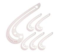 HEALEEP 6pcs Plastic French Curve Ruler Set for Tailor Pattern Making, Flexible and Reusable Sewing Drafting Templates with Easy Storage, for Home Drafting and School Use