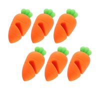 HEALEEP 6pcs Silicone Carrot Shape Pot Lid Lifters Spill-proof Boil Stoppers with Comfortable Hand Feeling for Kitchen Use, Creative Orange Silicone Material Set