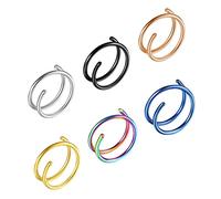 HEALEEP 6pcs Surgical Steel Nose Studs Titanium Nose Rings Piercing Earrings for Women Men