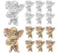 HEALEEP 80Pcs 3D Vintage Baroque Angel Nail Charms Set Silver and Gold Tone Manicure Decorations for Women’S Fake Nails DIY Art Accessories for Salon and Home Use