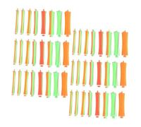 HEALEEP 80pcs Hair Perm Rods Hair Rollers with Elastic Rubber Bands Plastic Curling Perm Rods 8 Set Easy to Use Suitable for Home Or Salon Use