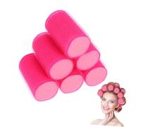 HEALEEP 8pcs Self-adhesive Curler Sponge Soft Rollers Smooth Hairdressing Sponge Rollers Voluminous Hair Woman Wet Foam Hair Curlers Sleeping Style Rosy