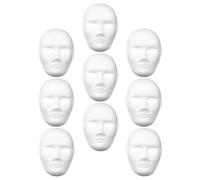 HEALEEP 9 pcs Blank Paper Mask for DIY Crafts Full Face Male Masks for Cosplay Halloween Parties Creative Painting Activities