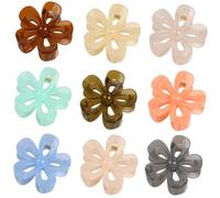 HEALEEP 9pcs Delicate Flower Hair Claw Clips for Women Jelly Color Jaw Clips Durable Hair Barrettes for Home Office Travel