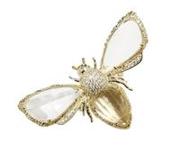 HEALEEP Adjustable Bee Shaped Finger Ring for Women Stylish Crystal Insect Jewelry Unique Fashion Accessory for Casual Party Wear