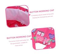 HEALEEP Adjustable Printed Working Hat with Buttons and Tie Strap for Women Long Hair Breathable Skin-Friendly Cap for Spa Cooking Gym Hair Loss Cover Comfortable All-Day Wear Pink