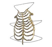 HEALEEP Adjustable Skeleton Rib Cage Harness Accessory with Hollow out Plastic Bone Design, Realistic and Modular for Halloween Party and Cosplay Events, Vintage Spooky Style