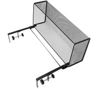 HEALEEP Adjustable Under Desk Storage Basket Office Organizer for Files Documents Magazines Space-saving Side Hanging Basket Black