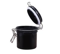 HEALEEP Airtight Activated Carbon Eyelash Glue Storage Jar Fiber Material Lash Beauty Box Portable Sealed Container for Extension Adhesive Leak-Resistant Black Organizer for Travel and