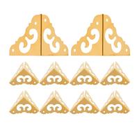 HEALEEP Antique Hardware Corner Protectors 10Pcs Brass Vintage Edge Guards for Wooden Furniture Desk Corners and Jewelry Box Dust Guards