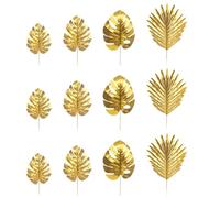 HEALEEP Artificial and Fade-resistant Material Golden Monstera Leaf Decoration 20pcs with Realistic Appearance for Scene Layout and Flower Arrangement Home Décor