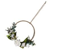 HEALEEP Artificial Lily Wreath Door Hanging Garland White Faux Flower Wall Tapestry Decorative Home Accent for Front Door and Wedding Decoration