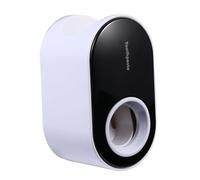 HEALEEP Automatic Wall Mounted Toothpaste Dispenser Black Bathroom Squeezer for Hygienic Use Easy No-Drill Installation Quantitative Toothpaste Saver Compatible with Various Tube