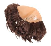 HEALEEP Bald Monk Wig for Adults with Glasses, Lightweight Latex Cosplay Prop for Halloween and Stage Performance, Unique and Creative Party Wig Accessory