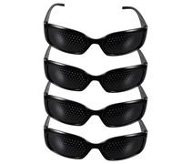 HEALEEP Black Frame Pinhole Glasses for Eye Training and Vision Improvement with Resin and PC Material, Comfortable to Wear and Anti-fatigue Protective Eyewear and The Elderly