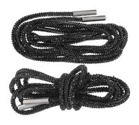 HEALEEP Black round Rhinestone Shoe Laces 1pair 120cm Cotton Shoelaces with Sparkling Bling Crystal Decoration for Easy DIY Hat Drawstrings and Gym Workouts