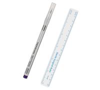 HEALEEP Blue Fine Tip 0.5mm Eyebrow Tattoo Marker Pen with Paper Ruler, Single Head Precision Makeup Positioning Tool for Microblading and Semi- Eyebrow Tattooing