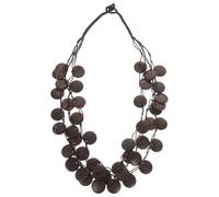HEALEEP Bohemian Layered Wood Beaded Necklace with Chunky Coconut Shell Beads for Women and Ethnic Style Neck Decoration for Beach Travel Parties and Daily Wear gift for for for for for for