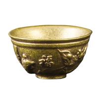 HEALEEP Brass Office Desktop Ornament Retro Storage Bowl Decorative Craft Bowl Golden Finish Symbolizing Luck and Wealth Fine Workmanship Not Fragile for Desktop Decor