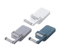 HEALEEP Broom Mop Holder Suitable for Household and Bathroom Use 3pcs Self Adhesive Wall Mounted Hooks for Organizing Mops and Brooms Space Saving Abs PVC Material Random Color