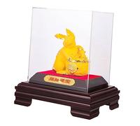 HEALEEP Bunny Statue Decorative Rabbit Figurine for Home and Table Decor Creative Miniature Rabbit Ornament for Spring Festival Cute Car and Desktop Accent Feng Shui Lucky Year Animal